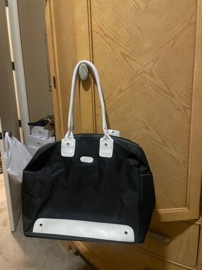 Black and white weeend tote bag